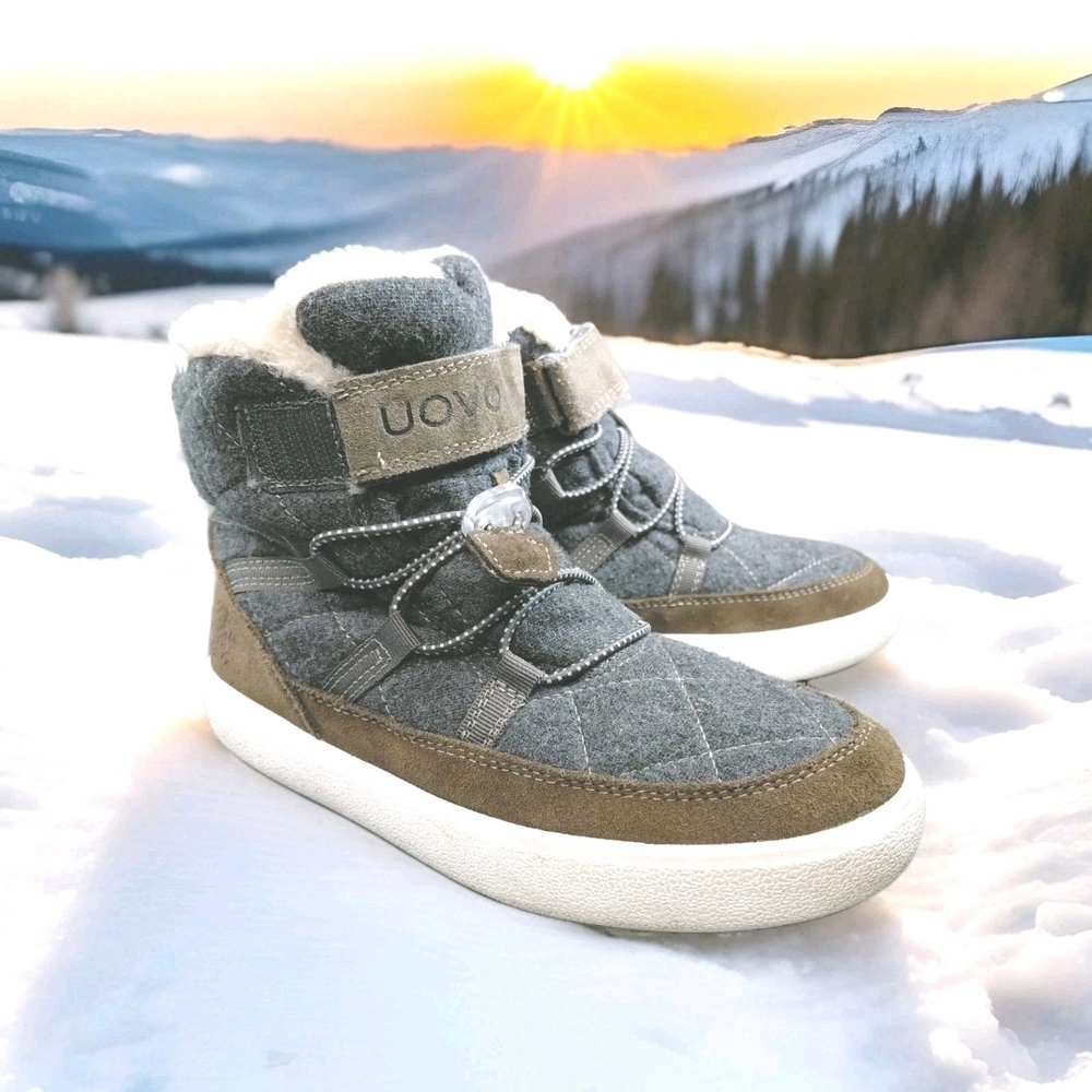 UOVO Size 37 US 5-5.5 Women’s Big Kid Tan Winter Mid Top Boots Cinch Lace